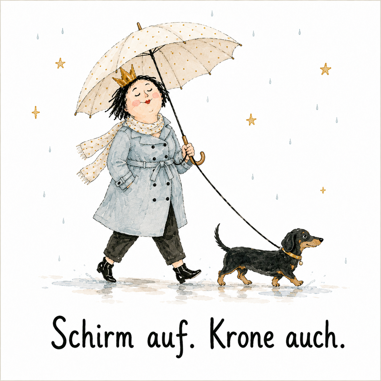 Quadratische Klappkarte „Kleine Königin“, 14x14 cm