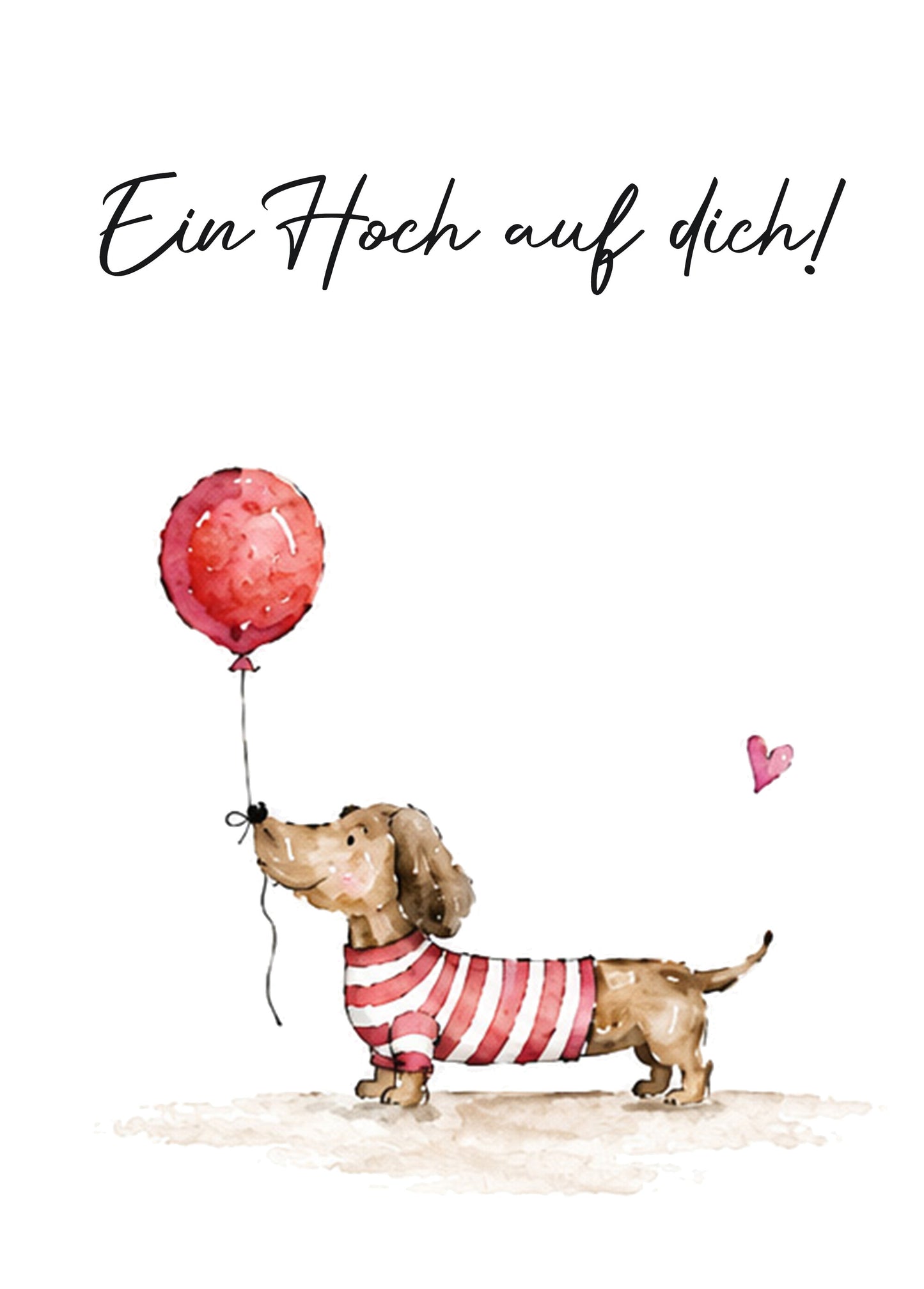 Geburtstagskarte – Dackel mit Luftballon | Klappkarte DIN A6