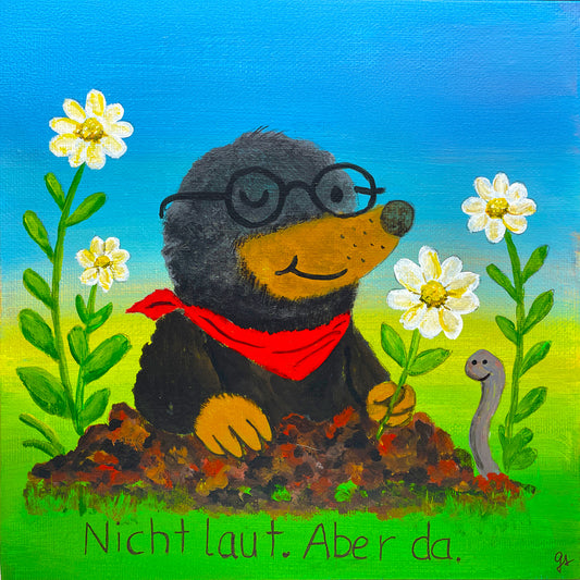 Original Acrylbild „Nicht laut. Aber da.“ – 20 × 20 cm