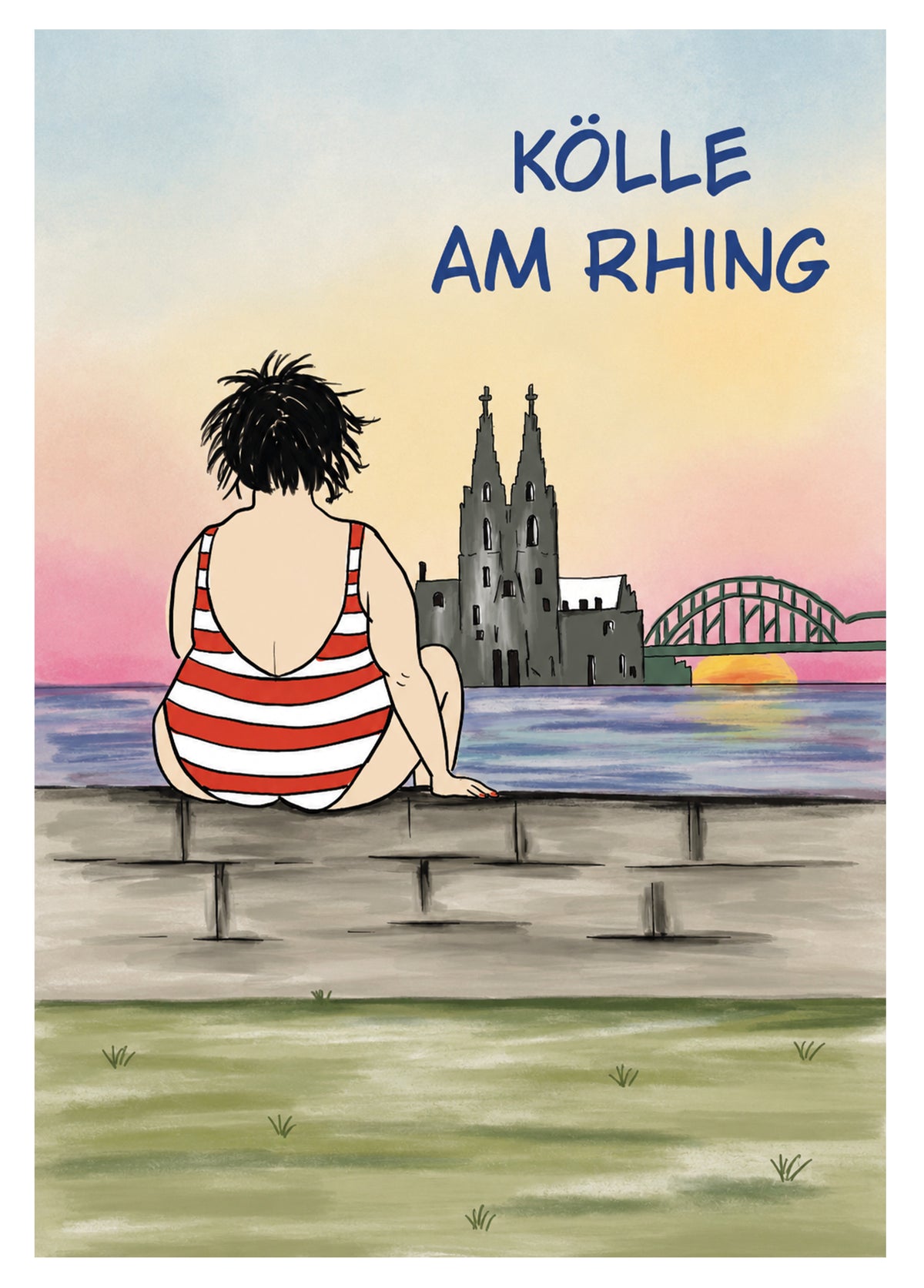 Postkarte „Kölle am Rhing“ – Curvy in Köln