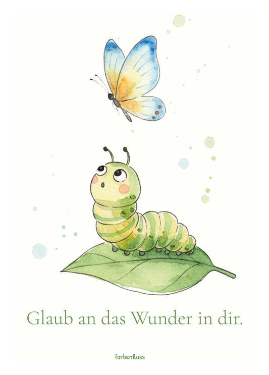 Notizblock DIN A6 mit Deckblatt - Glaub an das Wunder in dir