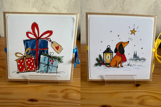 Geschenkbox Weihnachten – handgemacht mit Karte & Wunscherfüller